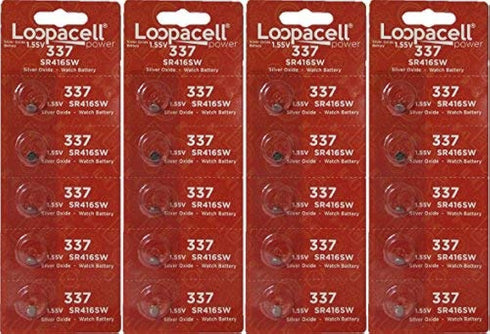 337 (SR416SW) 1.55V Silver Oxide Watch Battery (20 Batteries)...