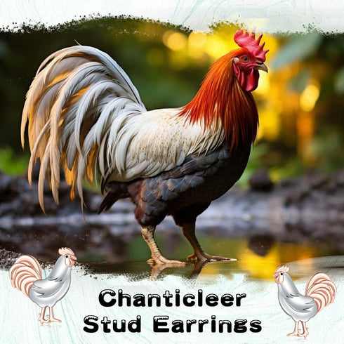Chicken Stud Earrings for Womens 925 Sterling Silver Hypoallergenic Rooster Chicken Earring Chicken Jewelry Animal Jewelry Gifts for Women...