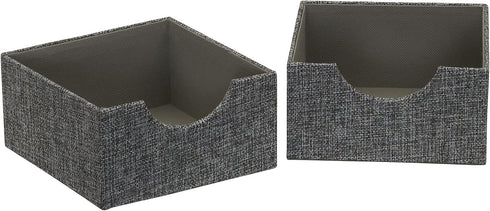 Household Essentials Graphite Small Square Organizer Boxes for Storage | 2pc Set...