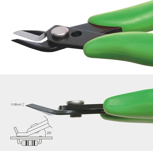 KATA 5 Inch Micro Wire Cutter, Precision Mini Flush Cutters and Clean Cut Pliers for Electronics, Model, Jewelry, Model Kits, Green...