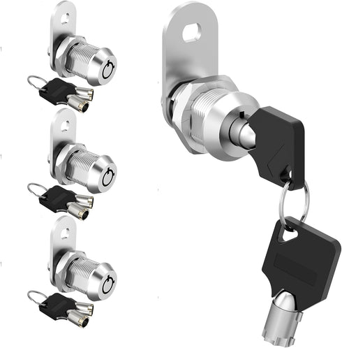 3 Pack Cabinet Locks with Keys, 5/8" Cam Lock, RV Compartment Storage Locks RV Locks for Storage Door Drawer Tool Box Locks, Zinc Alloy...