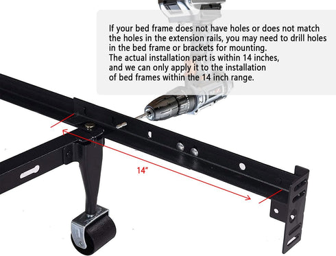 Bed Frame Footboard Extension Brackets Set Attachment Kit - Fit for Twin, Full, Queen, or King Size Beds...