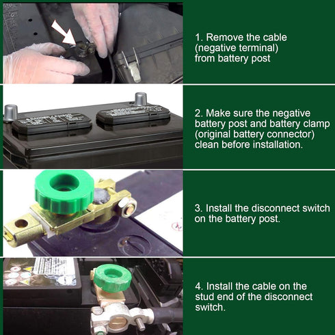CZC AUTO Battery Quick Disconnect Switch Top Post Cut/Shut Off Switch Master Battery Isolator for Boat, Car, Truck, RV, Camper, Tractor Vehicles (...