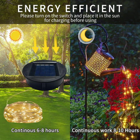Solar Lights Replacement Top Parts for Outdoor Solar Watering Can Hanging Lanterns with 90 LED String Lithgs Detachable Connector (Warm White ) (2...