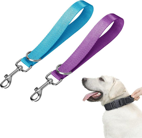 Short Dog Leash Dog Handle Leash Traffic Dog Leash Traffic Leash for Dog Short Leash for Dog Training Short Lead Dogs Tab Leash (Pink and Blue)...