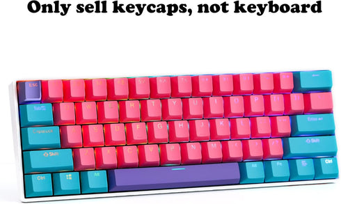 Fogruaden Custom Keycaps - Cute Keycaps 60 Percent, Suitable for Mechanical Keyboards, 61 Key Set, OEM Profile PBT Keycaps...