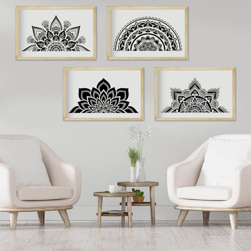 18x10 Inch Mandala Stencil Reusable Mandala Painting Templates Stencil Floral Design Stencil Mandala Drawing Craft Stencil for DIY Wall, Tile, Fur...