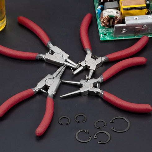 External Circlip Pliers with Bent Jaw 5-Inch Snap Ring Pliers Lock Ring Pliers Retaining Ring Pliers for Ring Remover Retaining and Remove Hoses P...