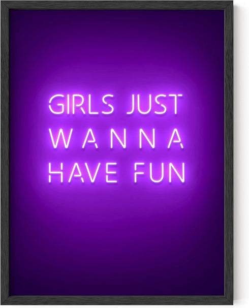 HAUS AND HUES Purple Pictures Wall Decor - Wall Art for Bedroom Aesthetic Purple, Neon Posters, Teen Girl Posters for Bedroom UNFRAMED 12" x 16" (...