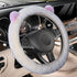Cartoon Cute Fluffy Steering Wheel Cover for Women Girls,JXJKMMN Furry Ear Steering Wheel Cover Winter Warm Fuzzy Car Steering Wheel Cover Lovely ...