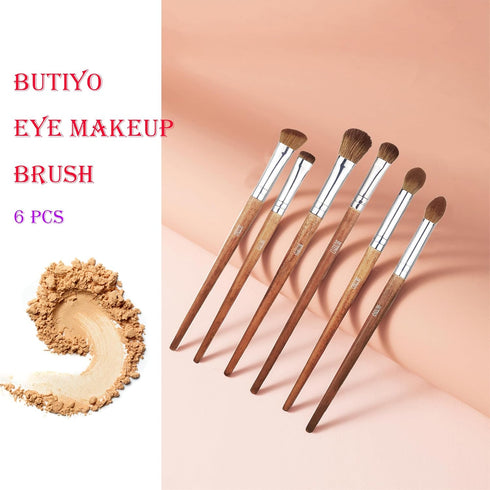 Makeup Brushes Set BUTIYO Eye Make Up Brushes Nature horse hair Concealers Eye shadows Blush Blending Highlight Makeup Brushes 6 Pcs FB-006...