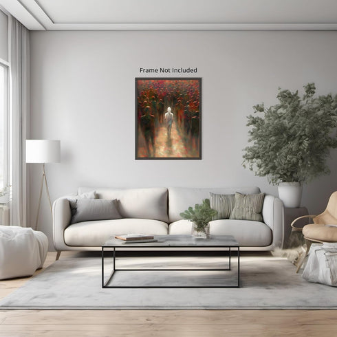 Posterizer 1 pcs-abstract and evocative depiction of a white figure 4-Abstract & Modern Art-Gift For Buddhism Meditation philosophy Fans- unframed...
