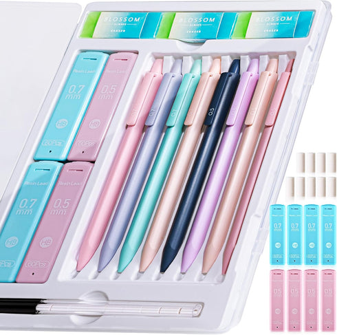 20PACK Mechanical Pencil, 8Pcs 0.5 0.7mm Mechanical Pencils Set With Eraser and 480 Pcs Refills, Cute Colored Preppy School Supplies Gift for Girl...