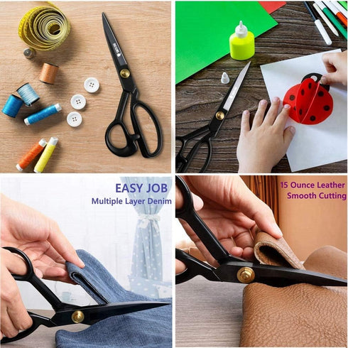 Fabric Tailor Shears Professional 9" Heavy Duty Sewing Scissors for Leather Clothes Industrial Strength High Carbon Steel Tailor Scissors Sharp fo...