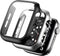 BHARVEST 2 Pack Hard PC Case Compatible with Apple Watch SE 2022/Series 6/5/4/SE 44mm, Case with Tempered Glass Screen Protector Overall Bubble-Fr...