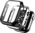 BHARVEST 2 Pack Hard PC Case Compatible with Apple Watch SE 2022/Series 6/5/4/SE 44mm, Case with Tempered Glass Screen Protector Overall Bubble-Fr...