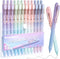 Gel Pens, 12 Pcs Smooth Writing Pens No Bleed & Smear, Black Ink Cute Pens Fine Point (0.5mm), Retractable Aesthetic Journaling Pens School Office...