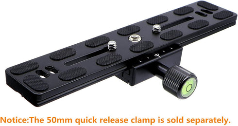 PU-200 200mm Universal Lengthened Quick Release Plate Slide Rail with D-Ring Screw for Tripod Ball Head DSLR Camera, Arca-Swiss Compatible...