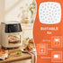 Numola 100 Pcs Air Fryer Liners Disposable Parchment Paper, 8 Inch Perforated Airfryer Sheets for Baking, Square Non-Stick Steamer Liner for Oven,...