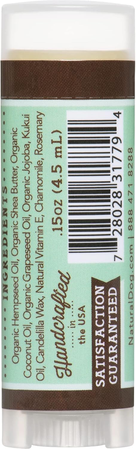 Natural Dog Company Snout Soother - Dog Nose Balm, Travel Stick, 0.15 oz., Dog Balm for Paws and Nose, Moisturizes & Soothes Dry Cracked Noses, Pl...