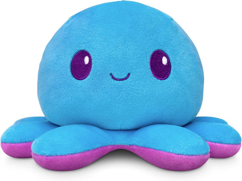 TeeTurtle Plushiverse - 4" Reversible Octopus Plushie - Purple and Blue - Cute Kawaii Soft Stuffed Animal...
