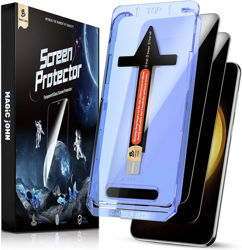 MAGIC JOHN 2 Pack for Samsung Galaxy S23 Plus/ S23+ (6.6 Inch) Privacy Screen Protector Tempered Glass, Bubble Free,Auto Dust-Elimination Installa...