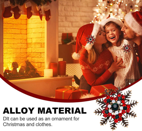 2Pcs Christmas Brooch Pin Rhinestone Brooch with Christmas Wreath Snowflake Design Enamel Lapel Pins for Christmas Holiday Party...