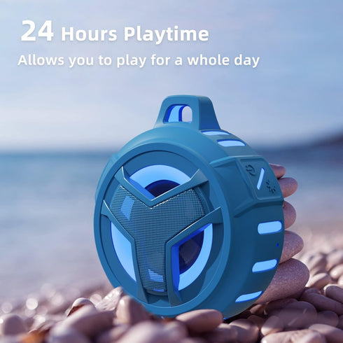 EBODA Shower Bluetooth Waterproof Speaker, IPX7 Floating Portable Wireless Small Speakers with Light, 24H Playtime for Beach, Pool, Kayak Accessor...