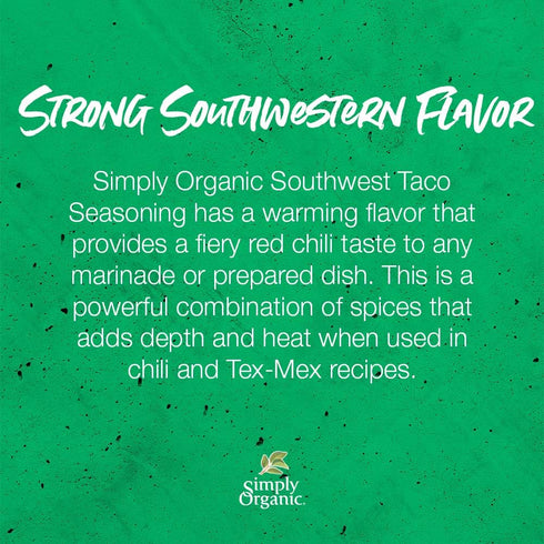 Simply Organic Southwest Taco Seasoning, Certified Organic | 1.13 oz | Pack of 3...