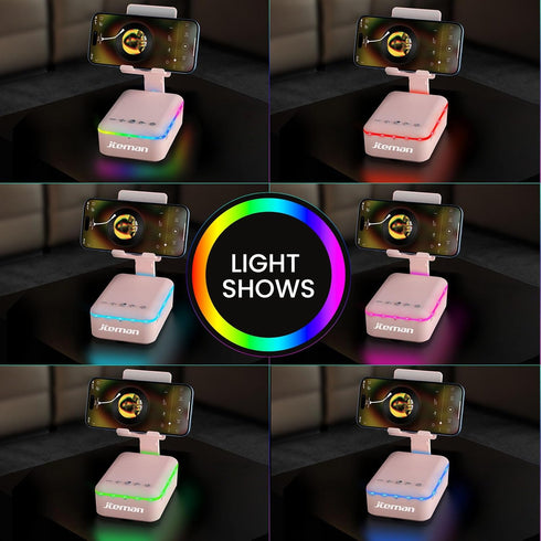 JTEMAN Gifts for Men Women,Cell Phone Stand with Bluetooth Speaker and LED Light,Cool Tech Gadgets,Unique Birthday Gifts for Men Husband Mom Dad-P...