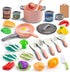 50Pcs Kitchen Playset, Toddler Pretend Cooking with Play Pots and Pans, Utensils Cookware, Daily Food, Fruit &Vegetables Accessories, Learning Gif...