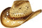 Shapeable Toyo Straw Cowboy Hat w/Beaded Trim Band, Western Cowgirl, Natural, One Size...
