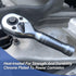 Stubby Ratchet 3/8" Drive Ratchet Handle Wrench 72-Tooth Quick-Release Reversible Chrome Vanadium Steel...