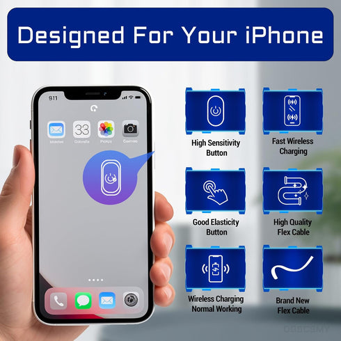 for iPhone 13 NFC Chip Power Volume Button Wireless Charging Charger Panel Coil Sticker Replacement OEM On/Off Silent Switch Mute Control Repair F...