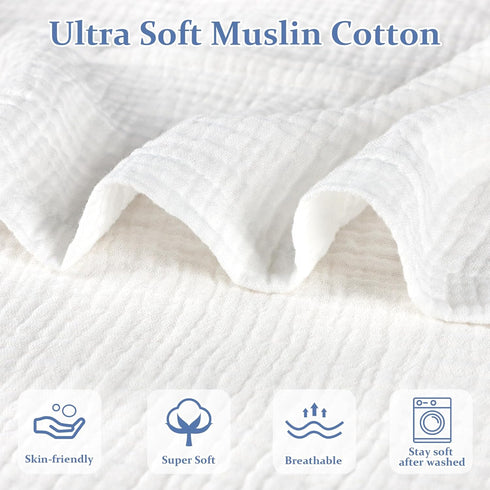 Hooyax Muslin Baby Lounger Cover Soft Organic Cotton Slipcover Fits Newborn Lounger for Baby Boys and Girls (White)...