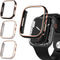 4 Pack Luxury Bumper Case for Apple Watch Series 7, Hard PC Protector 41mm iWatch Cover Frame Smartwatch Accessories (Black*2+White*2)...