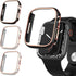 4 Pack Luxury Bumper Case for Apple Watch Series 7, Hard PC Protector 41mm iWatch Cover Frame Smartwatch Accessories (Black*2+White*2)...