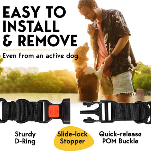 Prong Dog Collar, Martingale Collar for Dog,No Pull Dog Walking Training Collar,Adjustable Tactical Dog Collar with Heavy Duty Metal Buckle (L (Ne...