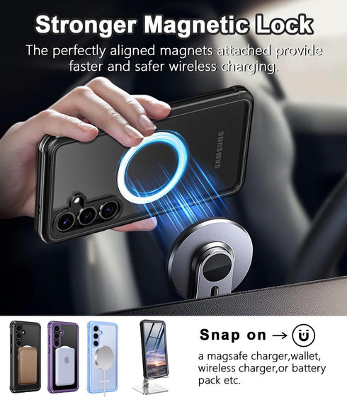 Hekodonk for Galaxy A35 5G/A55 5G Case,Compatible with MagSafe,Built-in 9H Tempered Glass Screen Protector & 2X Camera Lens Protector Full Body Sh...