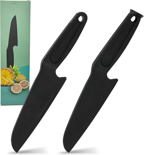2 pcs Nylon knife plastic knife lightweight and safe, Chef Knives suitable for cutting fruits, vegetables, pizza, cakes?bread...