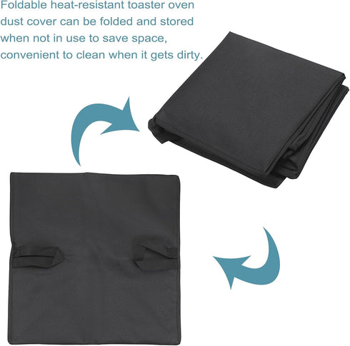 OwnMy Black Toaster Oven Dust Cover Heat-Resistant Microwave Oven Dust Cover Large, TOA-60 Toaster Oven Dust Cover for Kitchen Counter, Small Kitc...