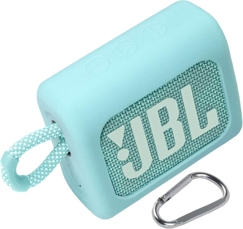 co2CREA Silicone Cover Replacement for JBL GO3 Go 3 Eco Waterproof Ultra Portable Bluetooth Speaker (Teal Case)...