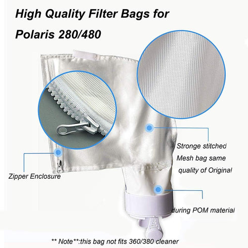UCEDER Pool Spa Part Zippered Bag Replacement for Polaris 280?480 Pool Cleaner All Purpose Filter Bag K13 Pack of 3...