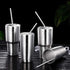 Hiware 12-Pack Reusable Stainless Steel Metal Straws with Case - Long Drinking Straws for 30 oz and 20 oz Tumblers Dishwasher Safe - 2 Cleaning Br...