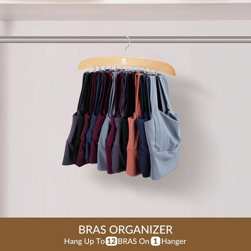 ZEDODIER Tank Top Hangers, Bra Organizer for Closet, 24 Storage Capacity, Non-Slip Hanging Tie Holder Closet Organizer and Storage for Camisoles T...
