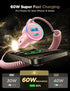 60W USB C Car Charger Fast Charge PD& QC3.0 with 30W Type C 5ft Coiled Cable, Car Phone Charger Adapter for iPhone 15 Pro Max Plus, Samsung Galaxy...