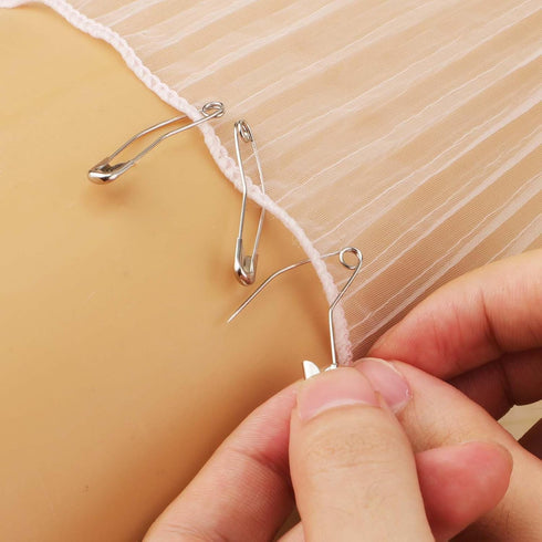 100pcs Curved Safety Pins, 1.26 Inch Sewing Safety Pins Curved Basting Pins Quilting Pins Curved Bent Safety Pins Accessories for Crafting Quiltin...