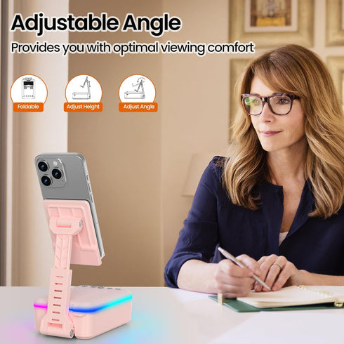 JTEMAN Gifts for Men Women,Cell Phone Stand with Bluetooth Speaker and LED Light,Cool Tech Gadgets,Unique Birthday Gifts for Men Husband Mom Dad-P...