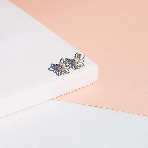 Boma Jewelry Sterling Silver Wire Flower Stud Earrings...