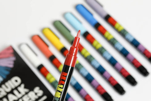 Chalk Markers - 8 Pastel Fine Tip, Erasable, Non-Toxic, Water-Based, For Kids & Adults for Glass or Chalkboard Markers for Businesses, Restaurants...